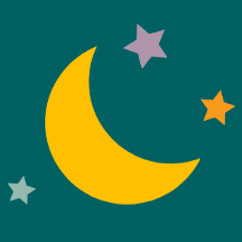 Icon of moon and stars.